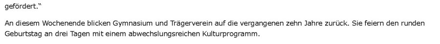 Zeitungsartikel 10 Jahre EGT