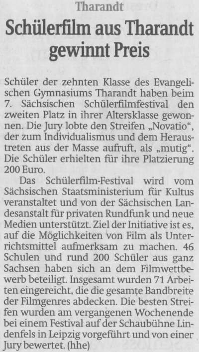 Artikel Kinowettbewerb 2